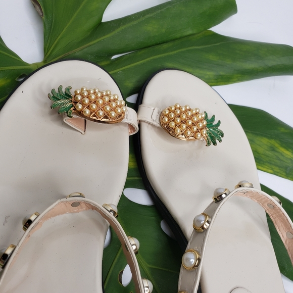 KOY Pineapple & Pearls Sandals Size 38/7.5 - Picture 6 of 8